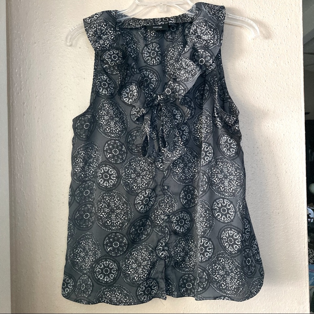 Apt. 9 Dark Grey Print Tank